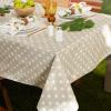 imageDII Vinyl Tabletop Collection Flannel Backed Polka Dot Tablecloth Rectangle 60x84 NaturalNatural