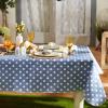 imageDII Vinyl Tabletop Collection Flannel Backed Polka Dot Tablecloth Rectangle 60x84 NaturalStonewash Blue