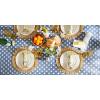 imageDII Vinyl Tabletop Collection Flannel Backed Polka Dot Tablecloth Rectangle 60x84 NaturalStonewash Blue