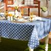 imageDII Vinyl Tabletop Collection Flannel Backed Polka Dot Tablecloth Rectangle 60x84 NaturalStonewash Blue