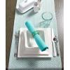 imageDII Woven Basic Tabletop Collection Chevron Table Runner 15x72 GrayAqua