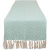 imageDII Woven Basic Tabletop Collection Chevron Table Runner 15x72 GrayAqua