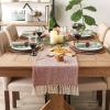 imageDII Woven Basic Tabletop Collection Chevron Table Runner 15x72 GrayBarn Red