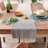 imageDII Woven Basic Tabletop Collection Chevron Table Runner 15x72 GrayBlack