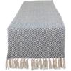 imageDII Woven Basic Tabletop Collection Chevron Table Runner 15x72 GrayFrench Blue