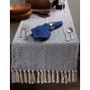 imageDII Woven Basic Tabletop Collection Chevron Table Runner 15x72 GrayFrench Blue