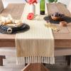 imageDII Woven Basic Tabletop Collection Chevron Table Runner 15x72 GrayHoney Gold