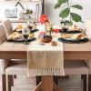 imageDII Woven Basic Tabletop Collection Chevron Table Runner 15x72 GrayHoney Gold