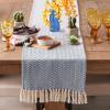 imageDII Woven Basic Tabletop Collection Chevron Table Runner 15x72 GrayNautical Blue