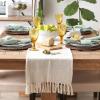 imageDII Woven Basic Tabletop Collection Chevron Table Runner 15x72 GrayOffwhite