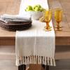 imageDII Woven Basic Tabletop Collection Chevron Table Runner 15x72 GrayOffwhite
