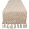 imageDII Woven Basic Tabletop Collection Chevron Table Runner 15x72 GrayStone