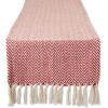 imageDII Woven Basic Tabletop Collection Chevron Table Runner 15x72 GrayTango Red