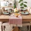 imageDII Woven Basic Tabletop Collection Chevron Table Runner 15x72 GrayTango Red