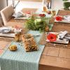 imageDII Woven Basic Tabletop Collection Chevron Table Runner 15x72 GrayTeal