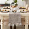 imageDII Woven Basics Collection 100 Cotton Knit Table Runner 15x72 GrayBark Brown