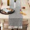 imageDII Woven Basics Collection 100 Cotton Knit Table Runner 15x72 GrayBlack