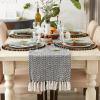 imageDII Woven Basics Collection 100 Cotton Knit Table Runner 15x72 GrayBlack