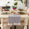 imageDII Woven Basics Collection 100 Cotton Knit Table Runner 15x72 GrayEggplant