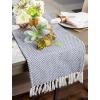 imageDII Woven Basics Collection 100 Cotton Knit Table Runner 15x72 GrayFrench Blue