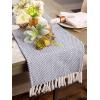 imageDII Woven Basics Collection 100 Cotton Knit Table Runner 15x72 GrayFrench Blue