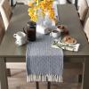 imageDII Woven Basics Collection 100 Cotton Knit Table Runner 15x72 GrayFrench Blue