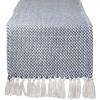 imageDII Woven Basics Collection 100 Cotton Knit Table Runner 15x72 GrayFrench Blue