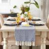 imageDII Woven Basics Collection 100 Cotton Knit Table Runner 15x72 GrayNautical Blue