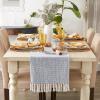 imageDII Woven Basics Collection 100 Cotton Knit Table Runner 15x72 GrayStonewash Blue