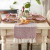 imageDII Woven Basics Collection 100 Cotton Knit Table Runner 15x72 GrayTango Red