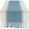imageDII Dobby Stripe Woven Table Runner 13x108 13x1135 Fringe Included Mineral GrayStorm Blue