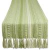 imageDII Farmhouse Braided Stripe Table Runner Collection 15x72 15x77 Fringe Included Navy BlueAntique Green