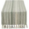 imageDII Farmhouse Braided Stripe Table Runner Collection 15x72 15x77 Fringe Included Navy BlueArtichoke Green