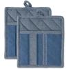 imageDII French Stripe Kitchen Collection Chambray Blue Potholders 2 Count