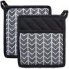 imageDII Herringbone Kitchen Collection Pot Holder Set 85x8 Black ampamp White 2 Piece