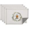 imageDII Honey Bee Collection Kitchen Reversible Table Runner 14x72Reversible Placemat Set  13x19