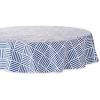 imageDII IndoorOutdoor Vinyl Tabletop Collection Grid Pattern Flannel Backed Tablecloth 70quot Round NavyNavy