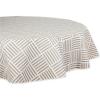 imageDII IndoorOutdoor Vinyl Tabletop Collection Grid Pattern Flannel Backed Tablecloth 70quot Round NavyStone
