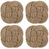 imageDII Jute Burlap Collection Kitchen Tabletop Table Runner 14x72 Double Border Barn RedBraided Natural