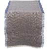 imageDII Jute Burlap Collection Kitchen Tabletop Table Runner 14x72 Double Border Barn RedChevron Blue