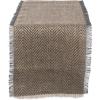 imageDII Jute Burlap Collection Kitchen Tabletop Table Runner 14x72 Double Border Barn RedChevron Gray