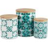 imageDII Kitchen Accessories Collection Ceramic Canister Set 45 Cup3 Cup125 Cup White MarbleTeal Tile