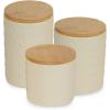 imageDII Kitchen Accessories Collection Textured Matte Ceramic Canister Set Mushroom Vine 3 PieceAntique White