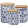 imageDII Kitchen Ceramics Collection Canister Set Floral Tile 3 PiecePortuguese Tile