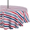 imageDII Patriotic Stripes Zippered Tabletop Collection Stain Resistant ampamp Waterproof Tablecloth 60quot Round Red White ampamp Blue52 Round