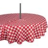 imageDII Red Check Outdoor Zippered Tabletop Collection Stain Resistant ampamp Waterproof 60quot Round Tablecloth Check52 Round
