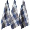 imageDII TriColor Check Collection Kitchen Potholder Set Black 2 PieceFrench Blue