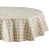 imageDII Vinyl Tabletop Collection Flannel Backed Polka Dot Tablecloth Rectangle 60x84 NaturalNatural