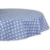 imageDII Vinyl Tabletop Collection Flannel Backed Polka Dot Tablecloth Rectangle 60x84 NaturalStonewash Blue
