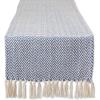 imageDII Woven Basic Tabletop Collection Chevron Table Runner 15x72 GrayNautical Blue